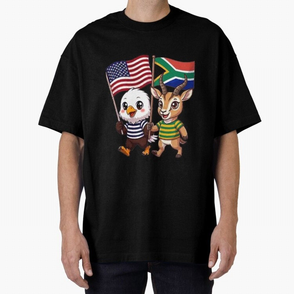 The American eagle and its friend, the South African springbok Classic T-Shirt Celebrate Supporters United by Global Football Passion for FIFA World Cup 2026 USA Canada Mexico, Inspired by Cristiano Ronaldo, Haaland and CR7, Spain, Football