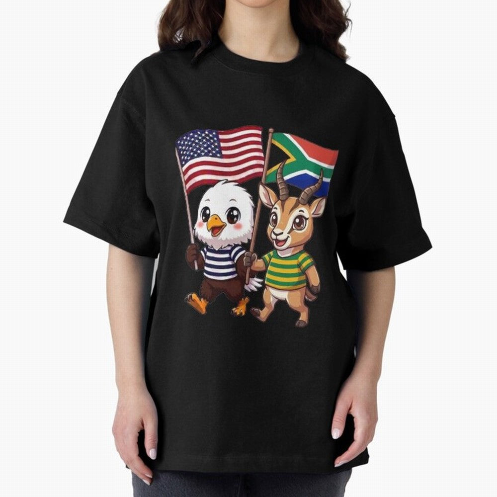 The American eagle and its friend, the South African springbok Classic T-Shirt Celebrate Supporters United by Global Football Passion for FIFA World Cup 2026 USA Canada Mexico, Inspired by Cristiano Ronaldo, Haaland and CR7, Spain, Football