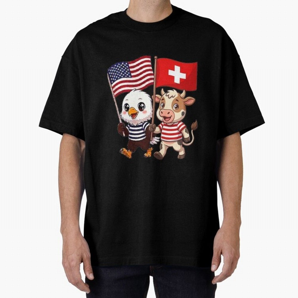 The American eagle and its friend, the Swiss calf Classic T-Shirt Upgrade FIFA World Cup 2026 Group Stage for Fans of Neymar, Haaland and Cristiano Ronaldo and Argentina and Brazil, Bringing Football Passion, Legendary Performances, Festival Vibes