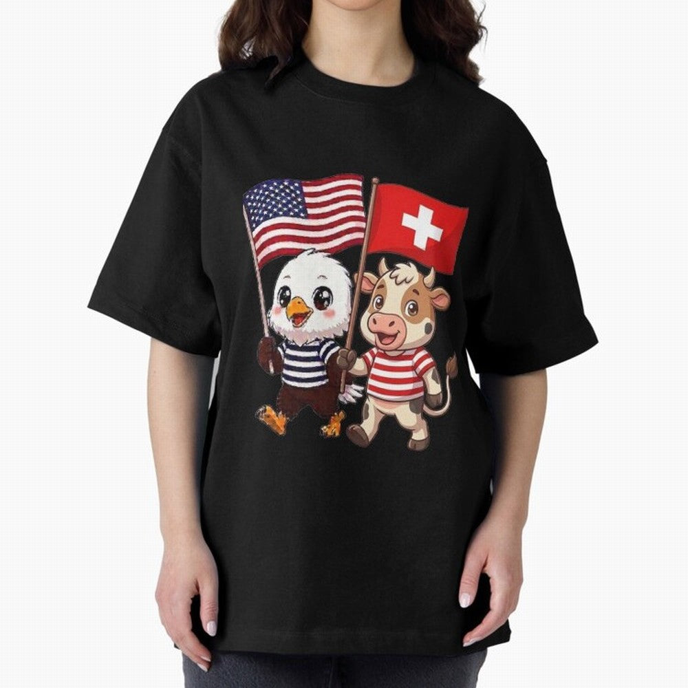 The American eagle and its friend, the Swiss calf Classic T-Shirt Upgrade FIFA World Cup 2026 Group Stage for Fans of Neymar, Haaland and Cristiano Ronaldo and Argentina and Brazil, Bringing Football Passion, Legendary Performances, Festival Vibes