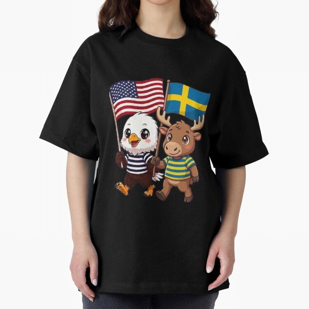 The American eagle and its friend, the Swedish elk Classic T-Shirt Feel FIFA World Cup 2026 Made for Messi, Neymar and Mbappe, England and Germany Energy, Fan Favorite Moments, National Team Passion, Big Match Drama and Soccer History; Ideal for