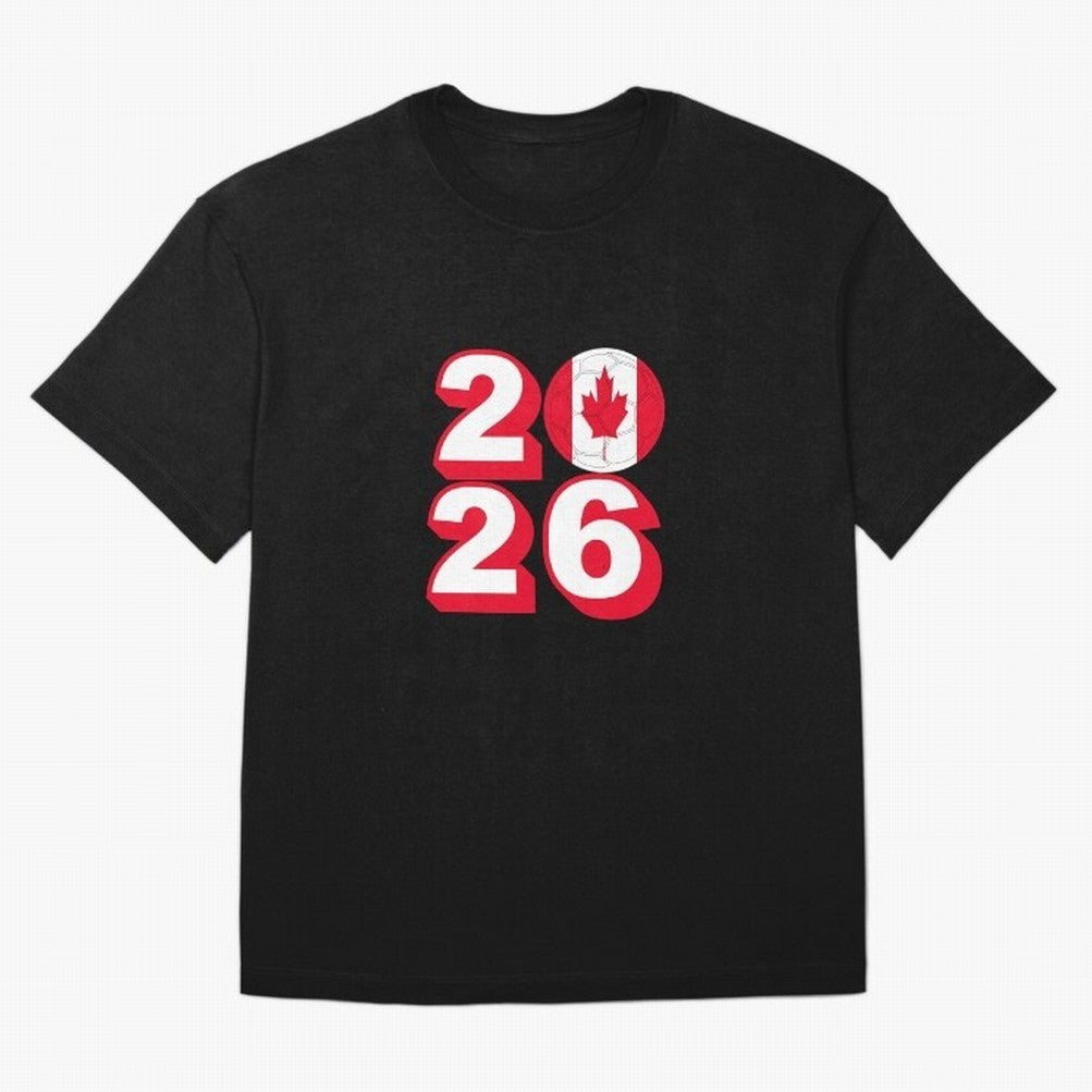 Canada 2026 Soccer Ball Graphic Design Classic T-Shirt Turn Every Weekend Toward FIFA World Cup 2026 USA Canada Mexico Connected to Haaland and Mbappe, Brazil, Portugal and Argentina Energy, Sports Nostalgia, International Competition, Famous