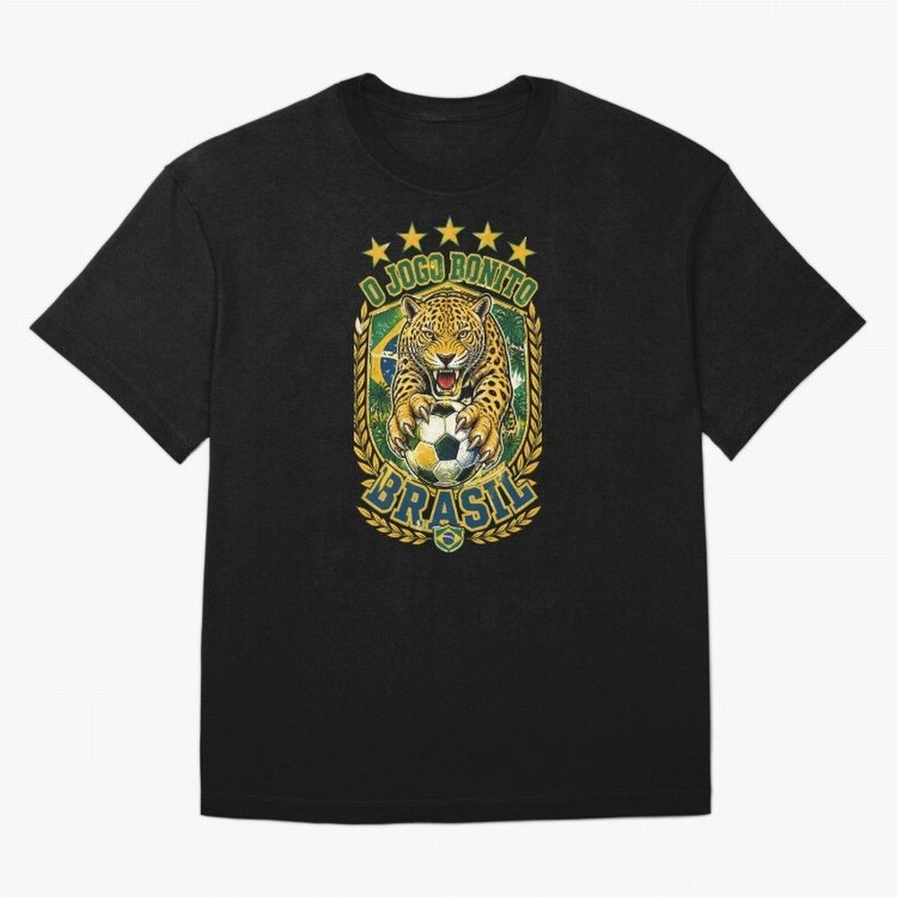 Brazil Soccer Jaguar - O Jogo Bonito Vintage 5 Stars Football Fan T-Shirt Classic T-Shirt Feel Match Day Hype around FIFA World Cup 2026 USA Canada Mexico, Messi, Argentina, France and Brazil, Football Festival Excitement, Trophy Ambitions, Country