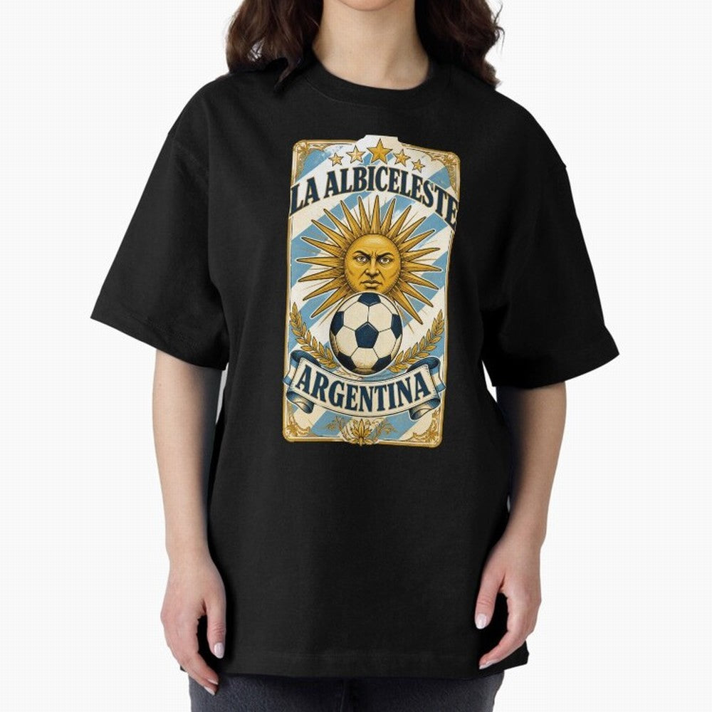 Argentina Soccer Sun - La Albiceleste Vintage Champions Football Fan T-Shirt Classic T-Shirt Bring FIFA World Cup 2026 for Fans of Cristiano Ronaldo, Haaland and CR7 and France, Bringing Goal Celebration Energy, Supporter Heritage, Football Icons