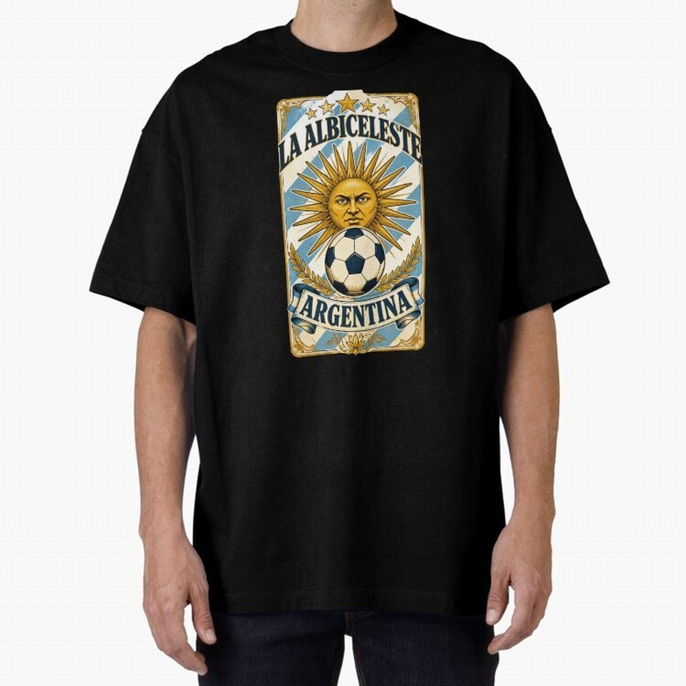 Argentina Soccer Sun - La Albiceleste Vintage Champions Football Fan T-Shirt Classic T-Shirt Bring FIFA World Cup 2026 for Fans of Cristiano Ronaldo, Haaland and CR7 and France, Bringing Goal Celebration Energy, Supporter Heritage, Football Icons