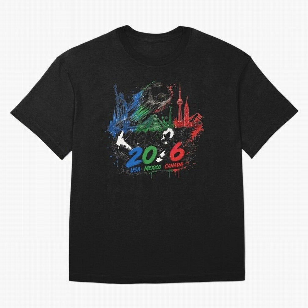 Kick Off 2026 USA Mexico Canada Soccer Graphic Classic T-Shirt Join Global Football Passion for FIFA World Cup 2026 USA Canada Mexico, Driven by Mbappe, Argentina, France and Brazil, Game Day Rituals, Football Legends, Country Pride and the Road to