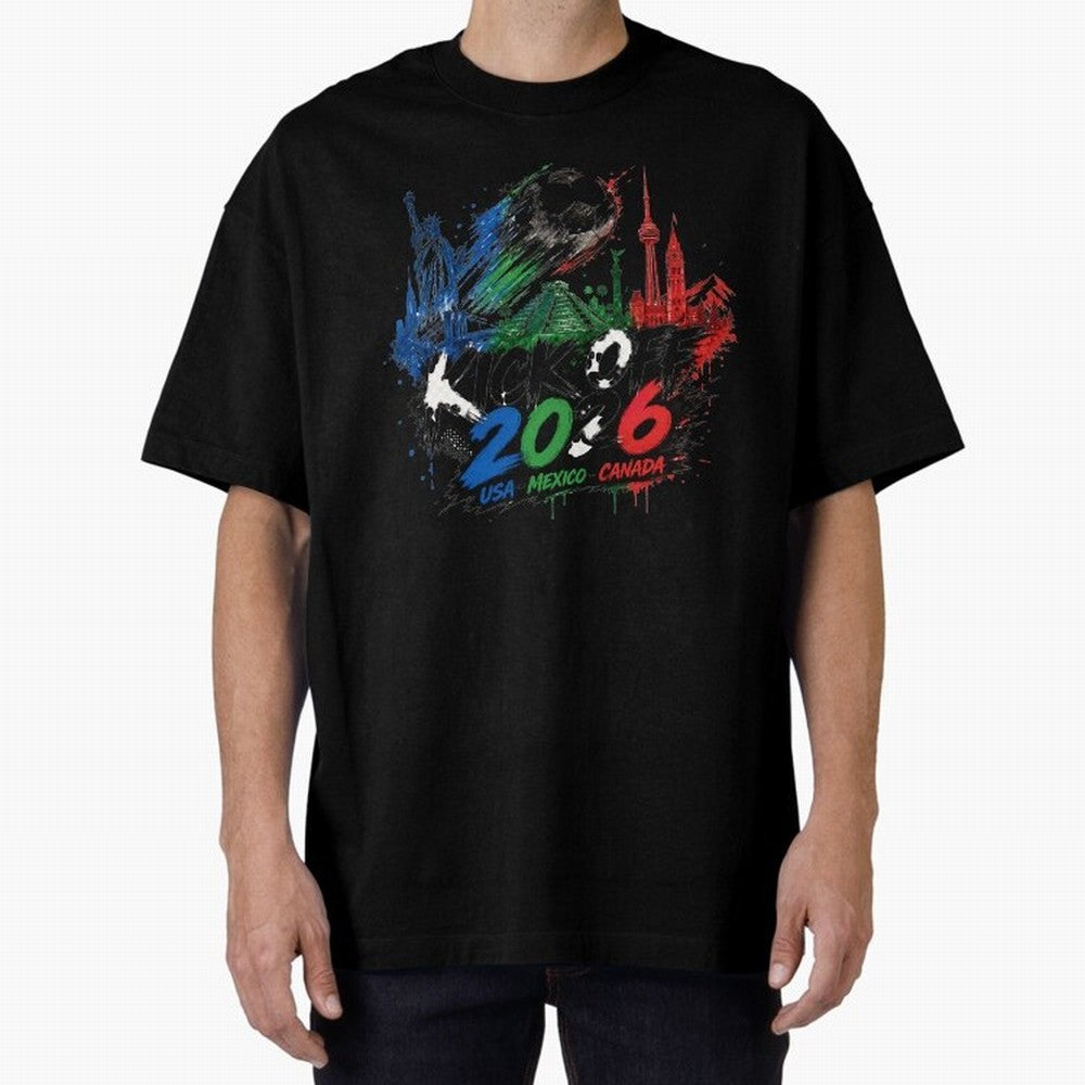 Kick Off 2026 USA Mexico Canada Soccer Graphic Classic T-Shirt Join Global Football Passion for FIFA World Cup 2026 USA Canada Mexico, Driven by Mbappe, Argentina, France and Brazil, Game Day Rituals, Football Legends, Country Pride and the Road to