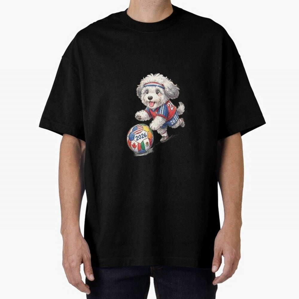 Cute Sheepdog Soccer Star - 2026 World Cup Fluffy Puppy Classic T-Shirt Feel the Roar of Match Day Hype around FIFA World Cup 2026 USA Canada Mexico, Haaland, Spain, Match Day Excitement, Supporter Culture, Golden Goals and Global Football Passion;