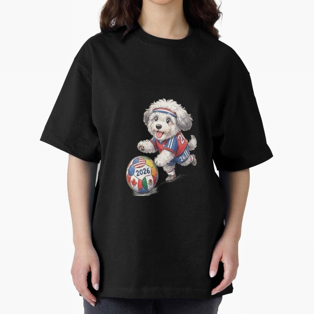 Cute Sheepdog Soccer Star - 2026 World Cup Fluffy Puppy Classic T-Shirt Feel the Roar of Match Day Hype around FIFA World Cup 2026 USA Canada Mexico, Haaland, Spain, Match Day Excitement, Supporter Culture, Golden Goals and Global Football Passion;