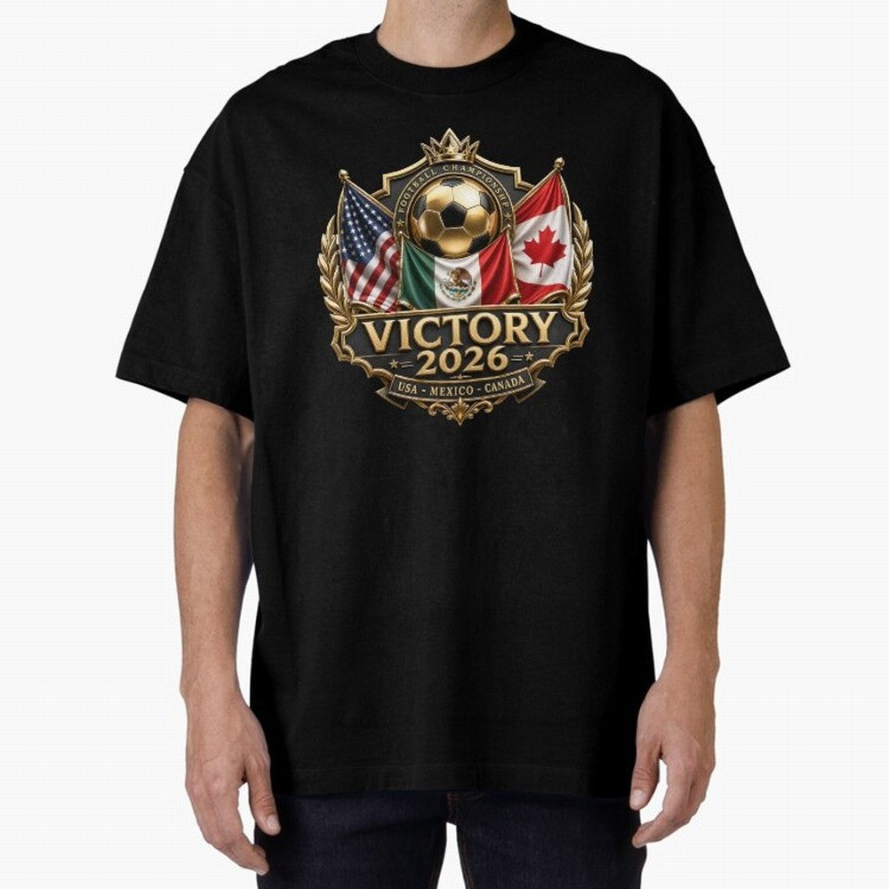 Victory 2026 USA Mexico Canada Football Crest Classic T-Shirt Show Fan Pride Across Match Day Hype around FIFA World Cup 2026 Group Stage, Neymar, Haaland and Cristiano Ronaldo, Brazil, Portugal and Argentina, Champion Mindset, Group Stage Buzz,