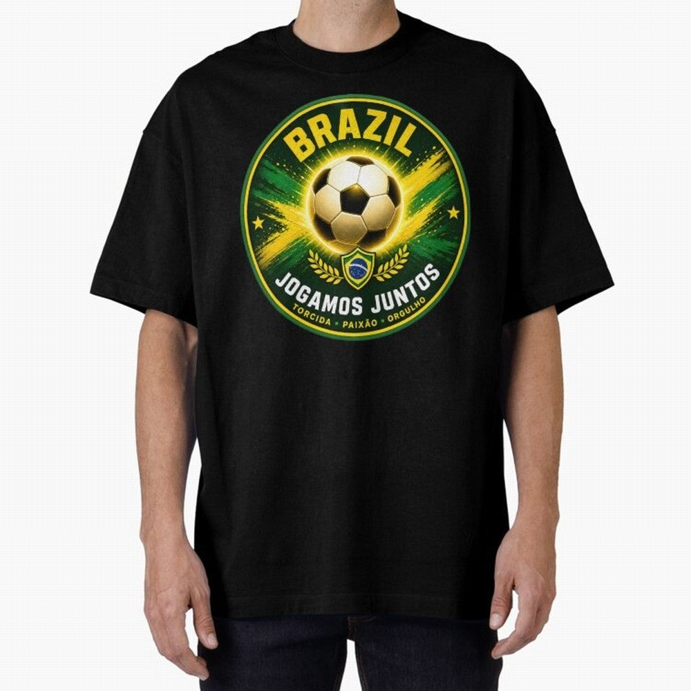 Vibrant and Elegant Brazil Soccer Emblem Classic T-Shirt Spotlight Match Day Hype around FIFA World Cup 2026 Group Stage, Cristiano Ronaldo, Haaland and CR7, England and Germany, Football Passion, Legendary Performances, Festival Vibes and