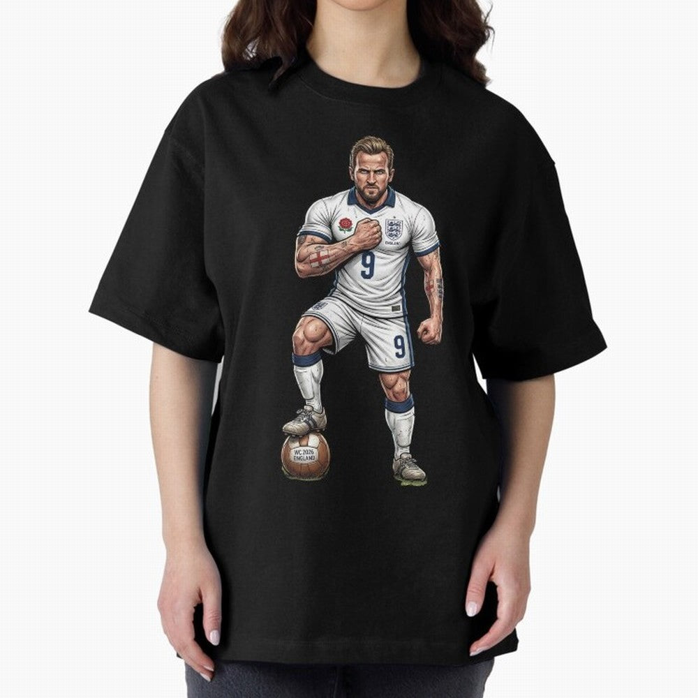 English Soccer Warrior Hyper-Realistic Poster Classic T-Shirt Show Your Tournament Heart for FIFA World Cup 2026 Group Stage Spirit, with England and Germany, Messi and Cristiano Ronaldo, Classic Soccer Heritage, Championship Pressure, Fan Loyalty
