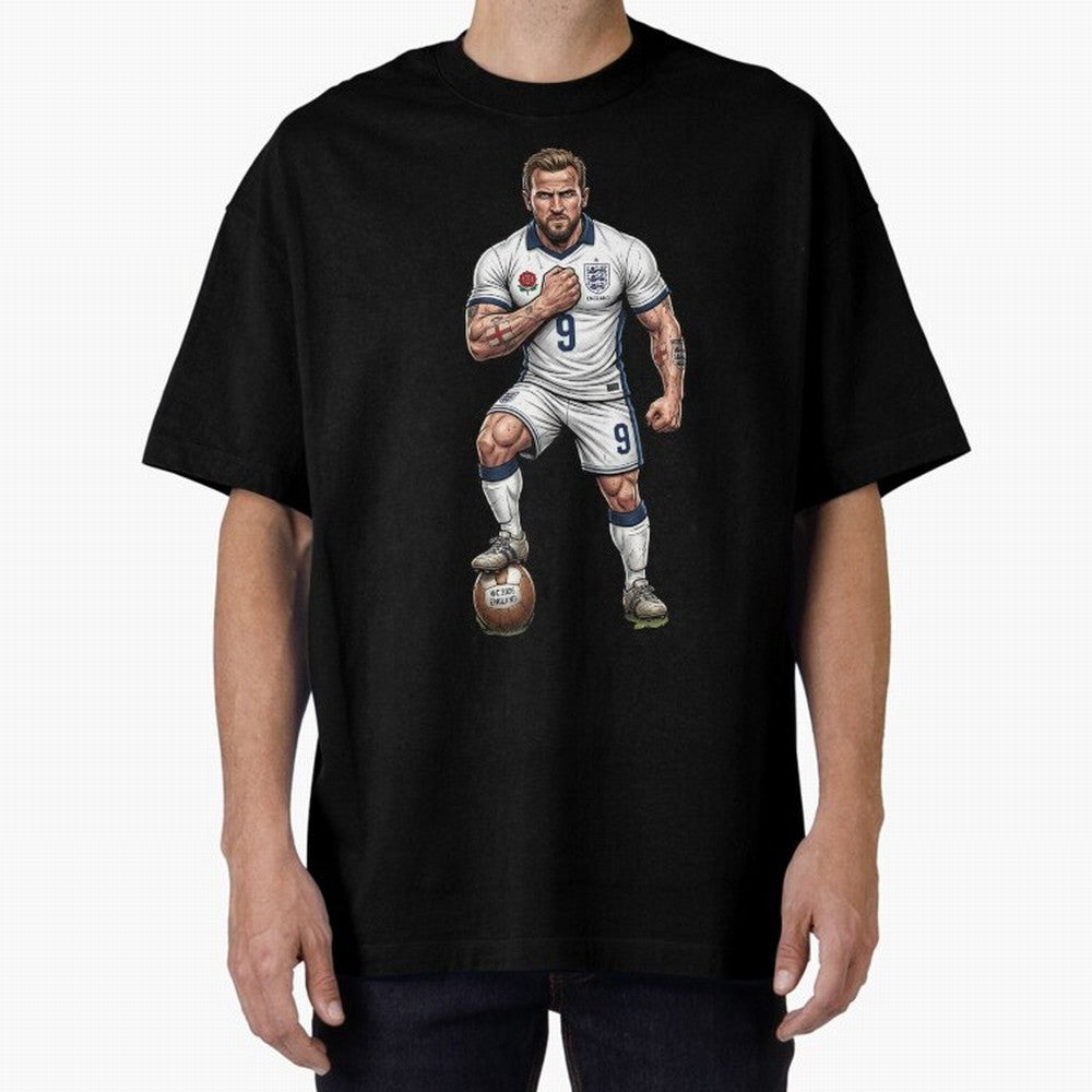English Soccer Warrior Hyper-Realistic Poster Classic T-Shirt Show Your Tournament Heart for FIFA World Cup 2026 Group Stage Spirit, with England and Germany, Messi and Cristiano Ronaldo, Classic Soccer Heritage, Championship Pressure, Fan Loyalty