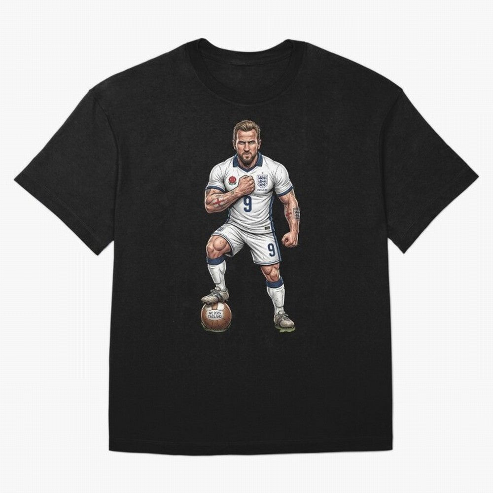 English Soccer Warrior Hyper-Realistic Poster Classic T-Shirt Show Your Tournament Heart for FIFA World Cup 2026 Group Stage Spirit, with England and Germany, Messi and Cristiano Ronaldo, Classic Soccer Heritage, Championship Pressure, Fan Loyalty