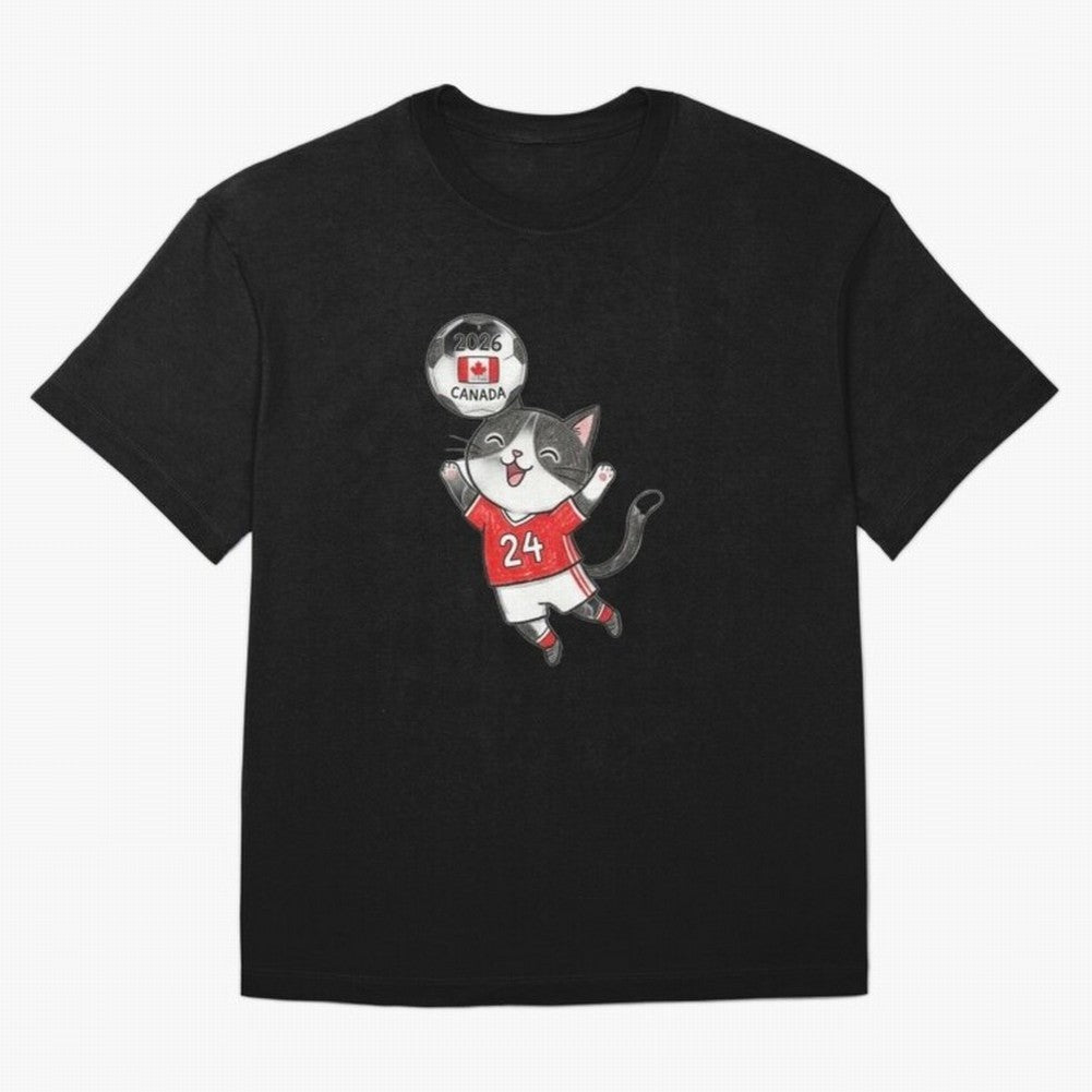 Canada Soccer Cat #24 - 2026 World Cup Celebration Classic T-Shirt Make Every Kick Count in Match Day Hype around FIFA World Cup 2026 USA Canada Mexico, CR7 and Messi, Argentina, Vintage Soccer Flavor, Modern Football Stars, National Flags and
