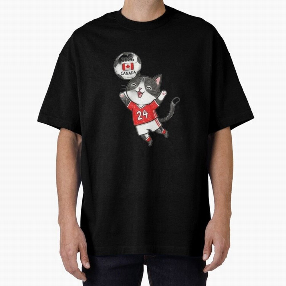 Canada Soccer Cat #24 - 2026 World Cup Celebration Classic T-Shirt Make Every Kick Count in Match Day Hype around FIFA World Cup 2026 USA Canada Mexico, CR7 and Messi, Argentina, Vintage Soccer Flavor, Modern Football Stars, National Flags and