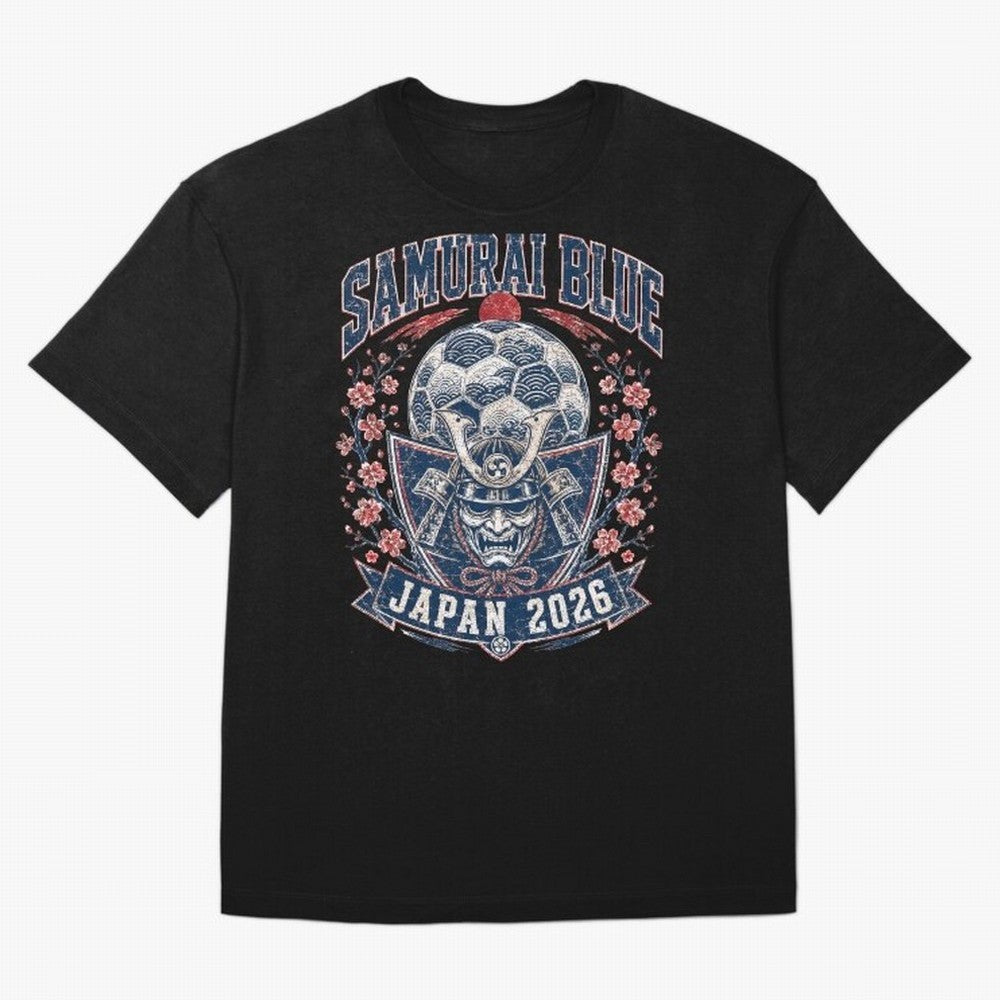 Samurai Blue Japan 2026 World Cup Soccer T-Shirt Classic T-Shirt Follow Every Goal of the FIFA World Cup 2026 Group Stage Journey through Mbappe and Neymar Highlights, England and Germany Pride, Champion Mindset, Group Stage Buzz, Knockout Tension