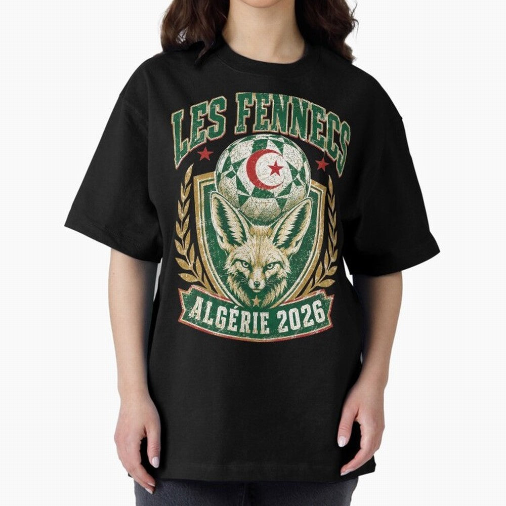 Les Fennecs Alg¨¦rie 2026 World Cup Soccer T-Shirt Classic T-Shirt Bring Trophy Dreams to the FIFA World Cup 2026 Group Stage Journey through Messi, Neymar and Mbappe Highlights, England and Germany Pride, Fan Favorite Moments, National Team