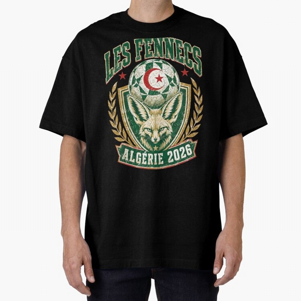 Les Fennecs Alg¨¦rie 2026 World Cup Soccer T-Shirt Classic T-Shirt Bring Trophy Dreams to the FIFA World Cup 2026 Group Stage Journey through Messi, Neymar and Mbappe Highlights, England and Germany Pride, Fan Favorite Moments, National Team