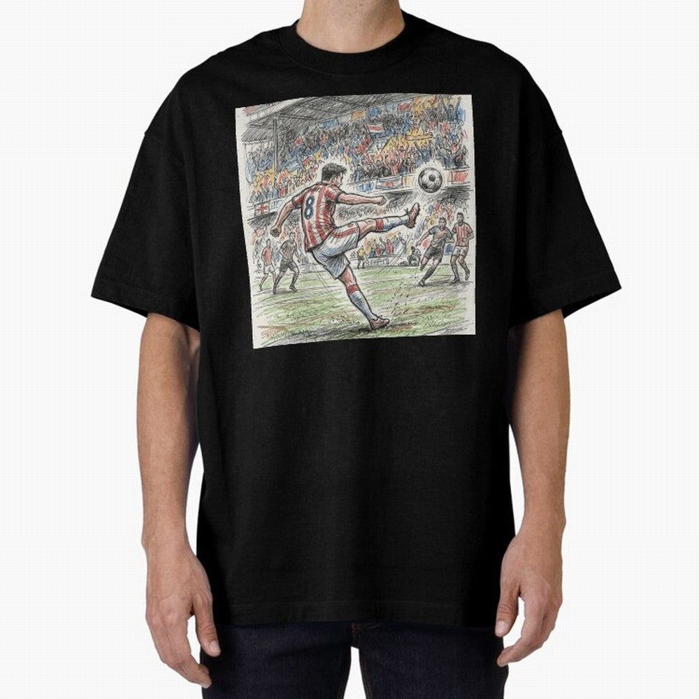 The Decisive Goal - Player #8 Stadium Action Illustration Classic T-Shirt Show Love for Legendary Goals in FIFA World Cup 2026 Spirit, Driven by France, CR7 and Messi, Fan Favorite Moments, National Team Passion, Big Match Drama and Soccer History;