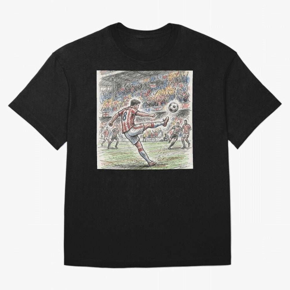 The Decisive Goal - Player #8 Stadium Action Illustration Classic T-Shirt Show Love for Legendary Goals in FIFA World Cup 2026 Spirit, Driven by France, CR7 and Messi, Fan Favorite Moments, National Team Passion, Big Match Drama and Soccer History;