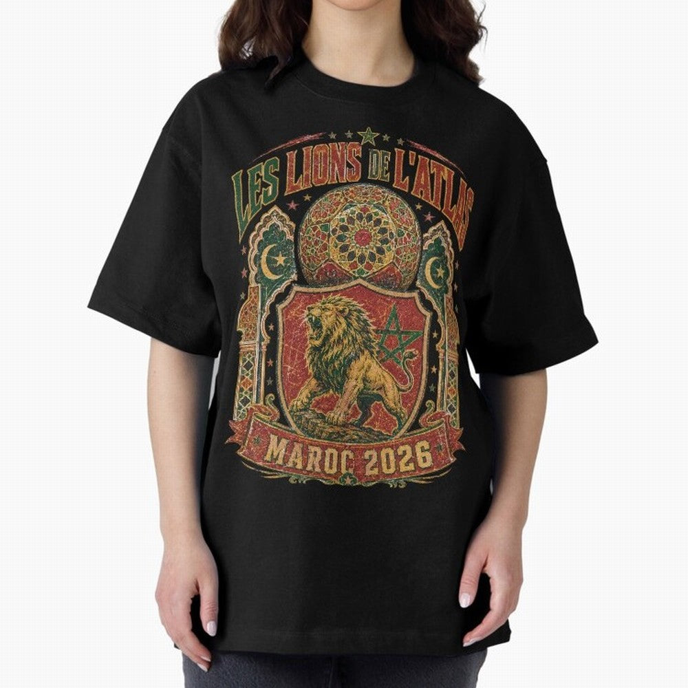 Lions De L'Atlas Maroc 2026 World Cup Soccer T-Shirt Classic T-Shirt Feel the FIFA World Cup 2026 USA Canada Mexico Journey through Messi, CR7 and Mbappe Highlights, Portugal, Spain and Germany Pride, Soccer Culture, Superstar Moments, National