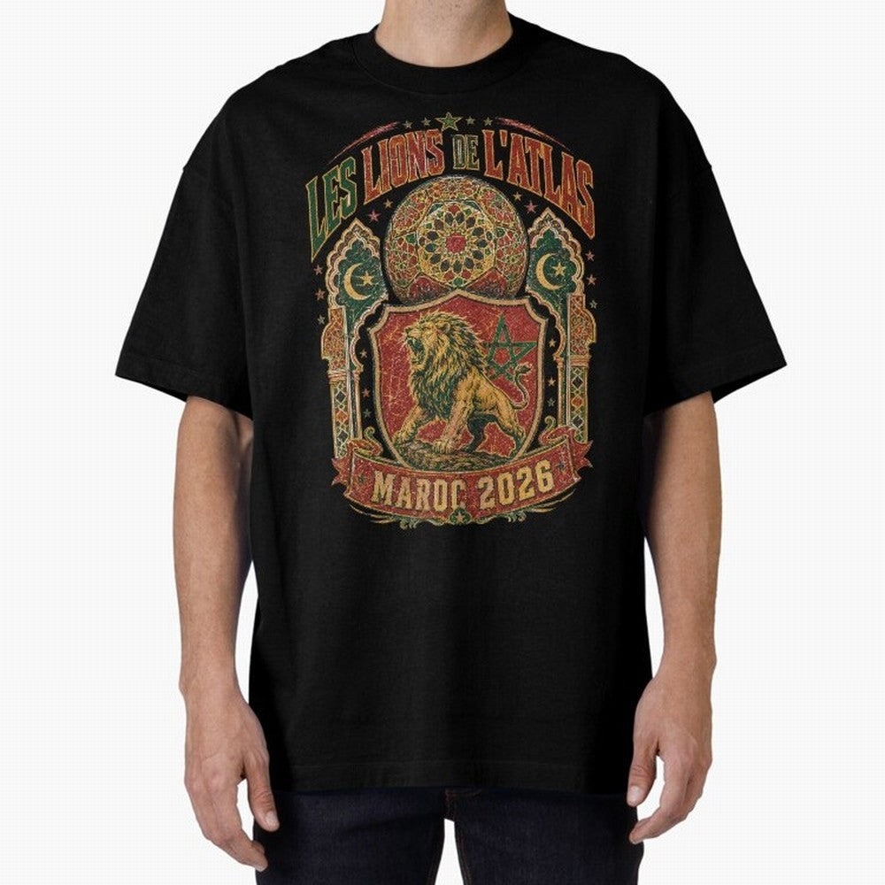 Lions De L'Atlas Maroc 2026 World Cup Soccer T-Shirt Classic T-Shirt Feel the FIFA World Cup 2026 USA Canada Mexico Journey through Messi, CR7 and Mbappe Highlights, Portugal, Spain and Germany Pride, Soccer Culture, Superstar Moments, National