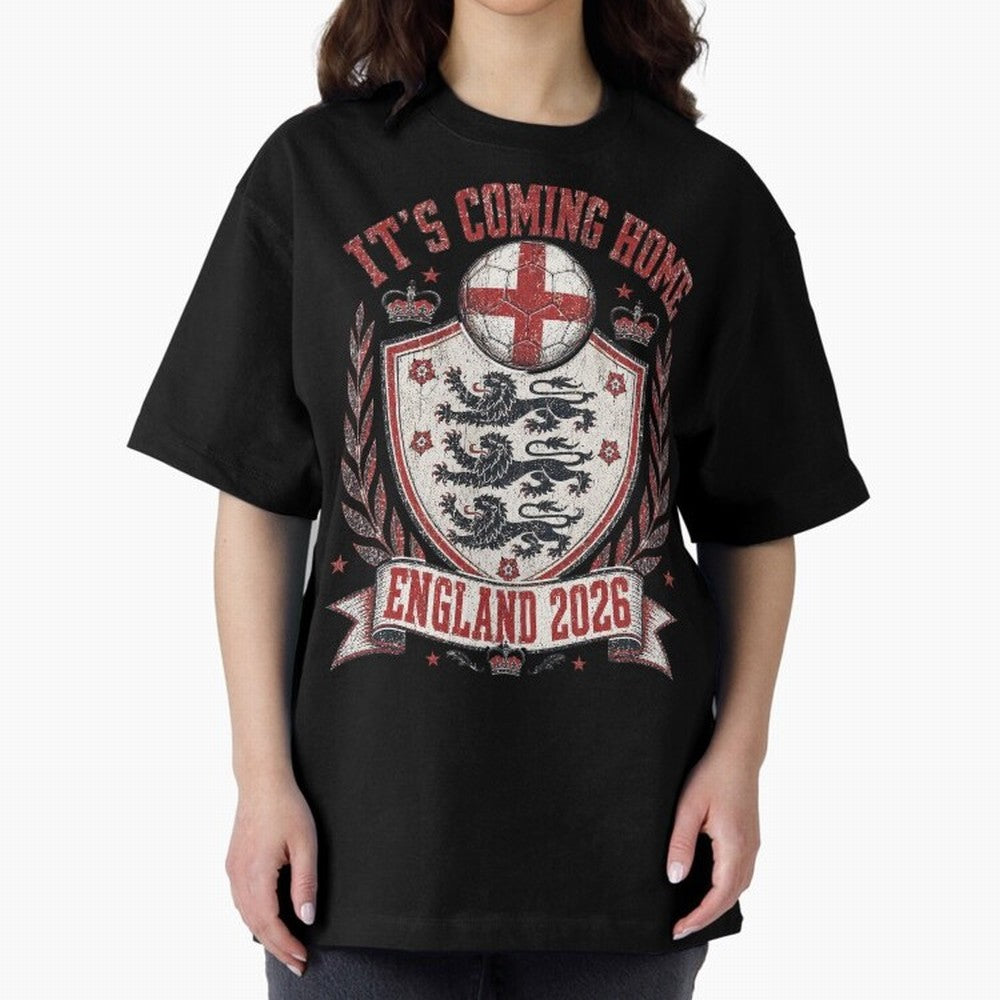 It's Coming Home England 2026 World Cup Soccer T-Shirt Classic T-Shirt Feel the Roar of FIFA World Cup 2026 Group Stage Made for Cristiano Ronaldo, France and Portugal Energy, Vintage Soccer Flavor, Modern Football Stars, National Flags and Final