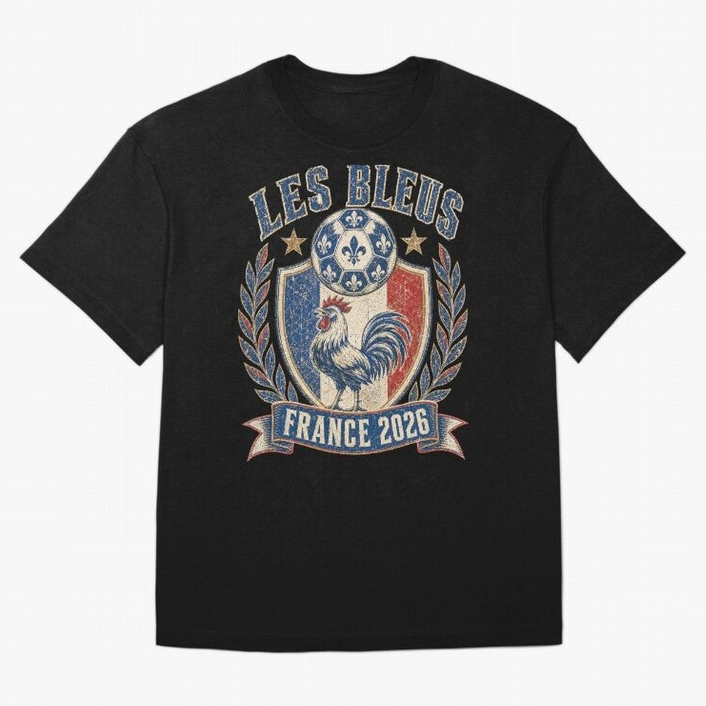 Les Bleus France 2026 World Cup Soccer T-Shirt Classic T-Shirt Bring Home Global Football Passion for FIFA World Cup 2026 Group Stage, Built around Messi and Cristiano Ronaldo, Portugal, Football Festival Excitement, Trophy Ambitions, Country