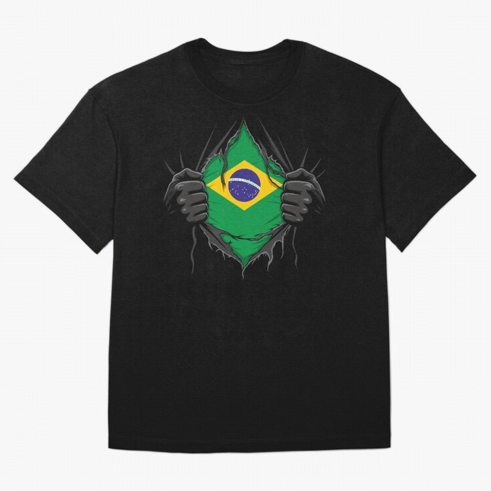 Brazil Flag - National Team Fans Classic T-Shirt Share the Excitement of Global Football Passion for FIFA World Cup 2026, Filled with Messi, CR7 and Mbappe, Spain and Netherlands, Supporter Pride, Iconic Celebrations, Legendary Names and Global