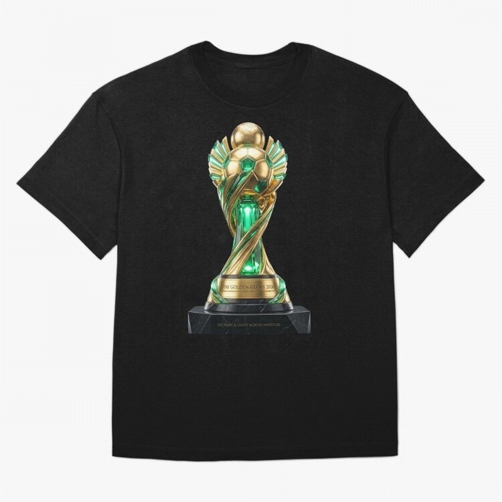 The Golden Glory 2026 - Futurist Soccer Trophy Classic T-Shirt Relive Legendary Nights from FIFA World Cup 2026 USA Canada Mexico Connected to CR7 and Messi, Argentina Energy, Worldwide Fan Energy, Dramatic Goals, Stadium Lights and Championship