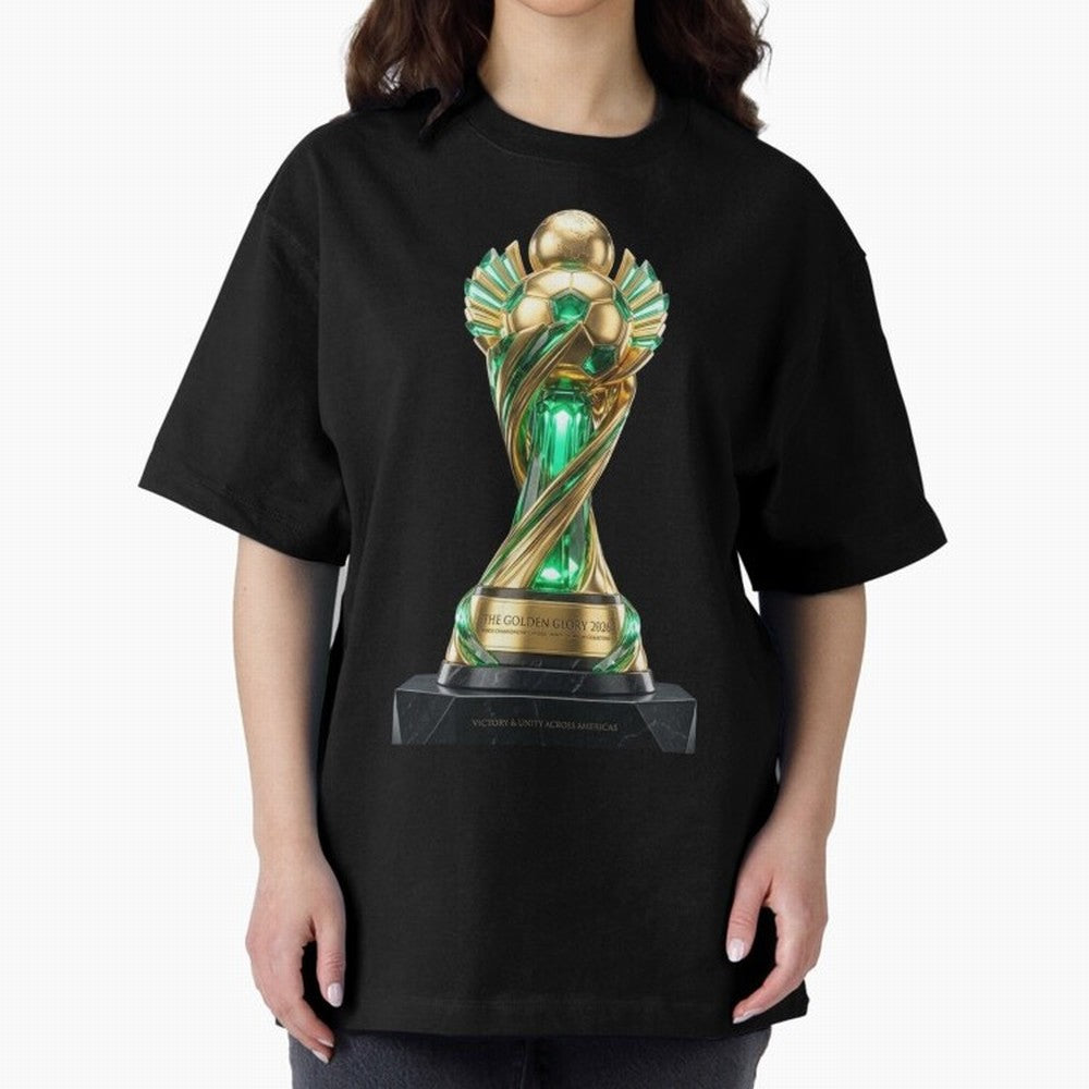 The Golden Glory 2026 - Futurist Soccer Trophy Classic T-Shirt Relive Legendary Nights from FIFA World Cup 2026 USA Canada Mexico Connected to CR7 and Messi, Argentina Energy, Worldwide Fan Energy, Dramatic Goals, Stadium Lights and Championship