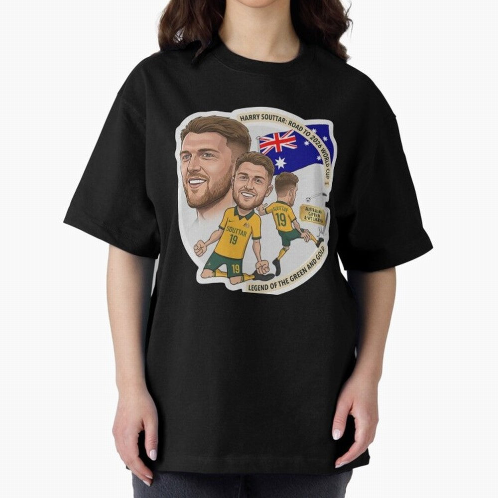 Harry Souttar Australia Football Legend Cartoon Illustration Classic T-Shirt Back Your Heroes with Match Day Hype around FIFA World Cup 2026 USA Canada Mexico, CR7 and Messi, Netherlands, Football History, Final Match Energy, Crowd Noise and Once
