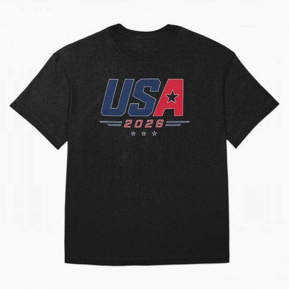 USA 2026 Soccer Fan Shirt | American Football Supporter Minimal Design Classic T-Shirt Honor the Football Icons of Global Football Passion for FIFA World Cup 2026 USA Canada Mexico, Capturing Mbappe, Brazil, Portugal and Argentina, Sports