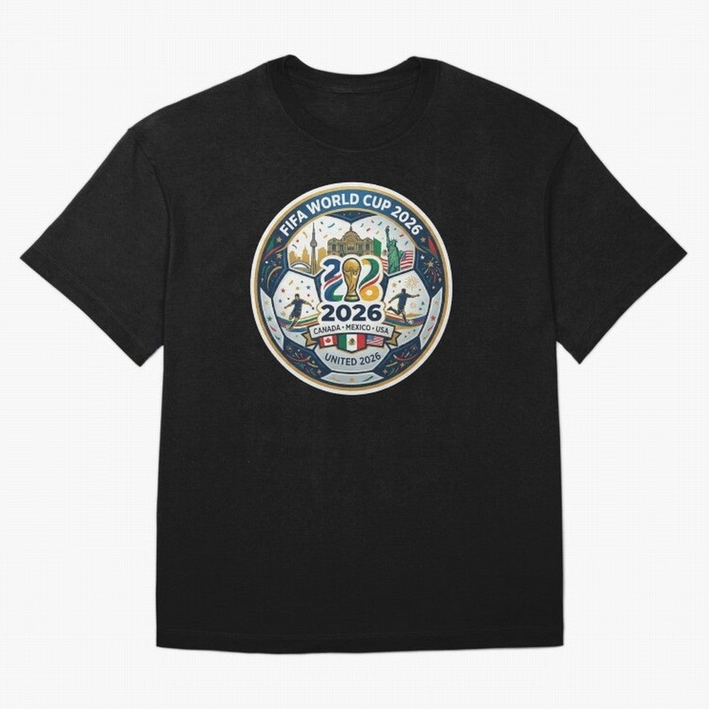 FIFA World Cup 2026 North America Commemorative Emblem Classic T-Shirt Show Love for Legendary Goals in FIFA World Cup 2026 Inspired by Messi, Neymar and Mbappe, England, France and Netherlands Energy, Fan Favorite Moments, National Team Passion,