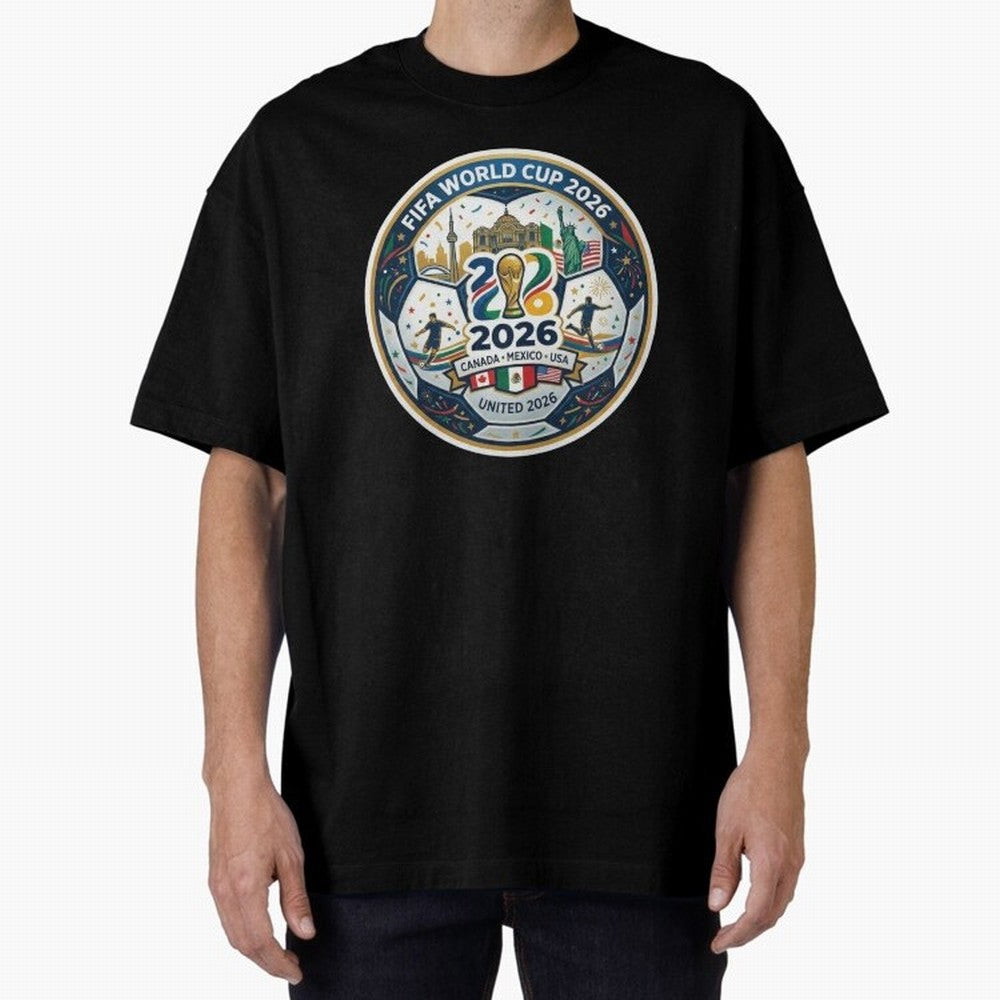 FIFA World Cup 2026 North America Commemorative Emblem Classic T-Shirt Show Love for Legendary Goals in FIFA World Cup 2026 Inspired by Messi, Neymar and Mbappe, England, France and Netherlands Energy, Fan Favorite Moments, National Team Passion,