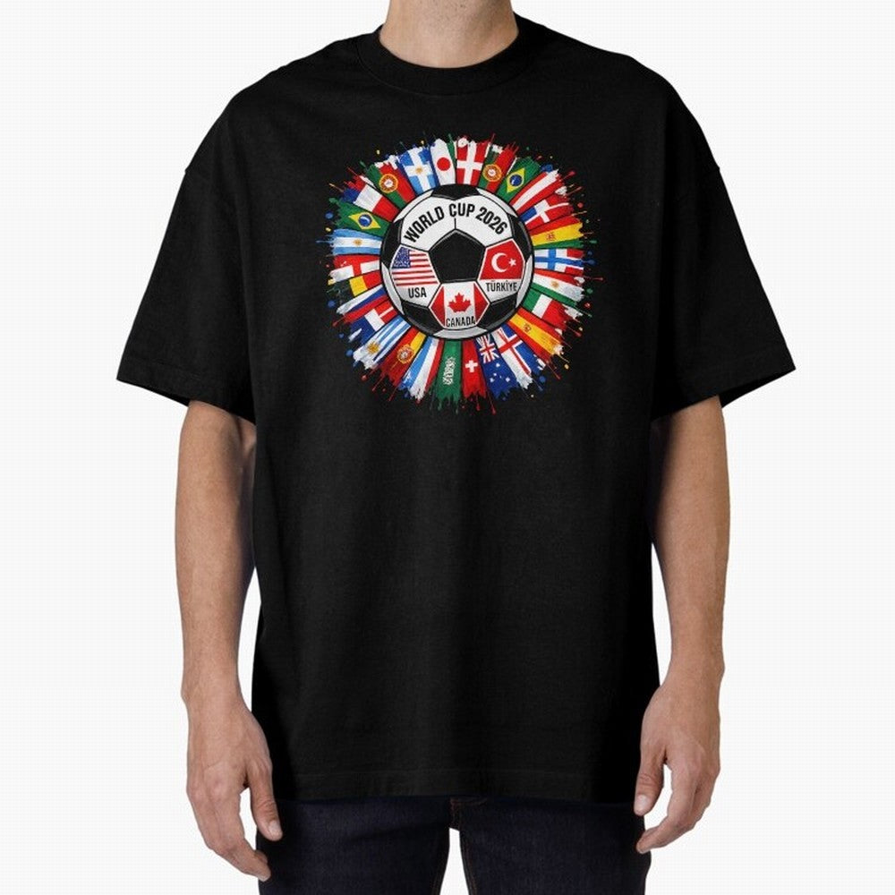 World Cup 2026 Shirt Soccer Tournament Fan Design International Flags Football Graphic Tee Sports Lover Gift Classic T-Shirt Bring FIFA World Cup 2026 USA Canada Mexico for Fans of Mbappe and Brazil, Portugal and Argentina, Bringing Tournament