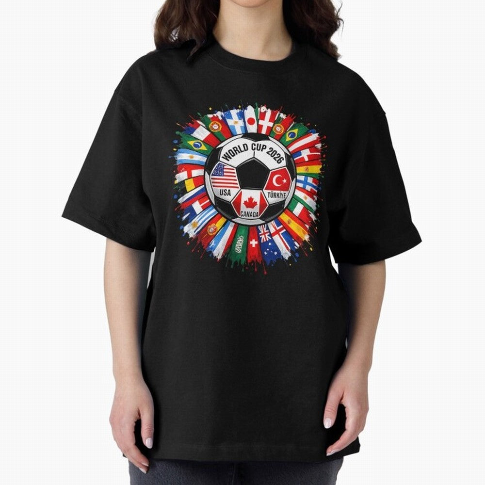 World Cup 2026 Shirt Soccer Tournament Fan Design International Flags Football Graphic Tee Sports Lover Gift Classic T-Shirt Bring FIFA World Cup 2026 USA Canada Mexico for Fans of Mbappe and Brazil, Portugal and Argentina, Bringing Tournament