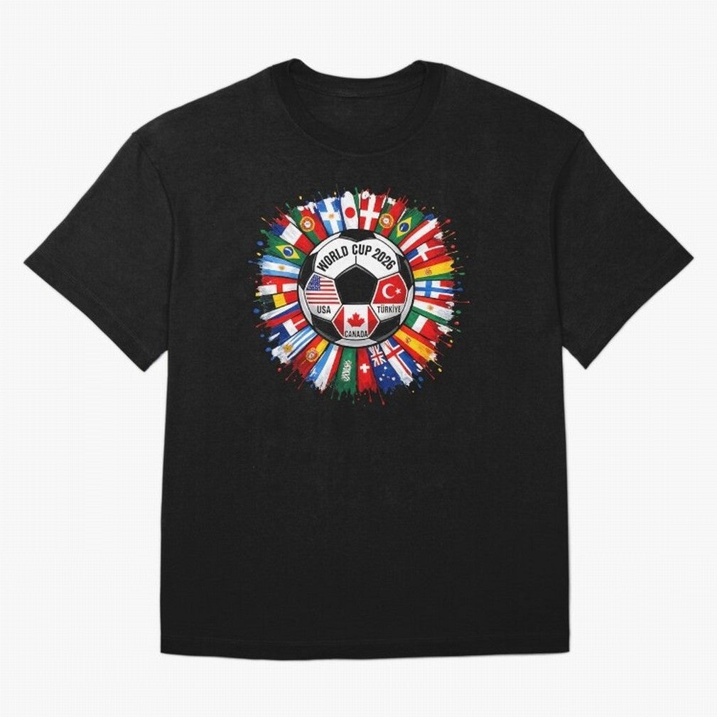 World Cup 2026 Shirt Soccer Tournament Fan Design International Flags Football Graphic Tee Sports Lover Gift Classic T-Shirt Bring FIFA World Cup 2026 USA Canada Mexico for Fans of Mbappe and Brazil, Portugal and Argentina, Bringing Tournament