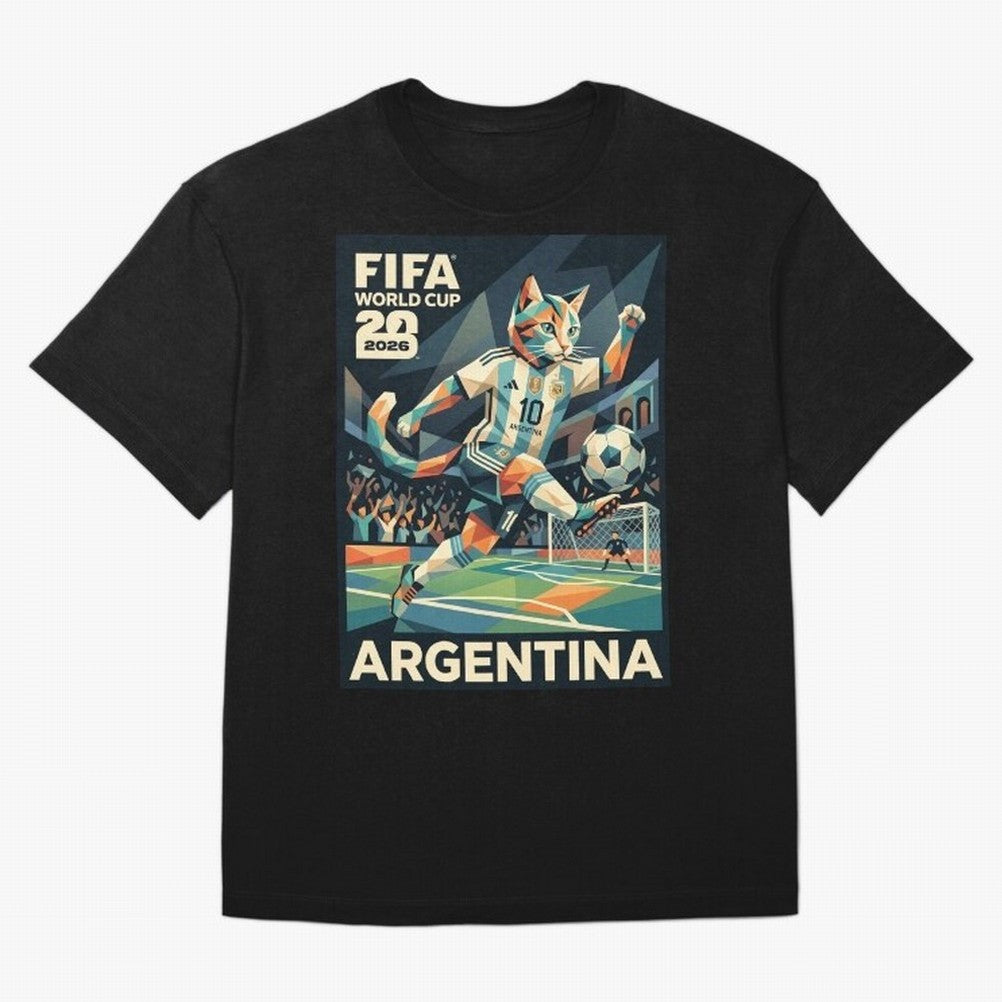 Argentina Cat World Cup 2026 ¨C Geometric Football Art Classic T-Shirt Celebrate the Magic of the FIFA World Cup 2026 Journey through CR7 Highlights, Netherlands Pride, Soccer Culture, Superstar Moments, National Team Dreams and Competitive Fire;