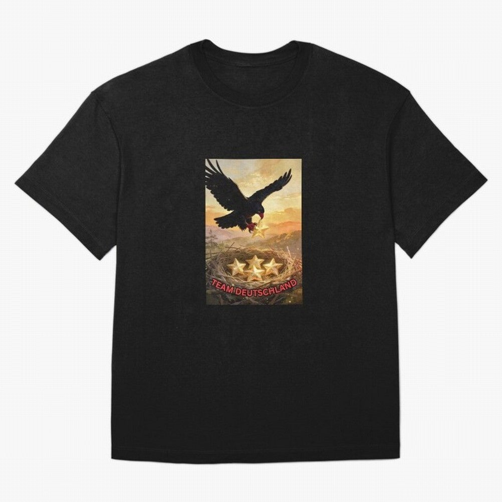 TEAM GERMANY with eagle's nest and 4 stars Classic T-Shirt Make Memories around Global Football Passion for FIFA World Cup 2026 Group Stage, Celebrating Messi, CR7 and Mbappe, Spain and Netherlands, Football Passion, Legendary Performances,