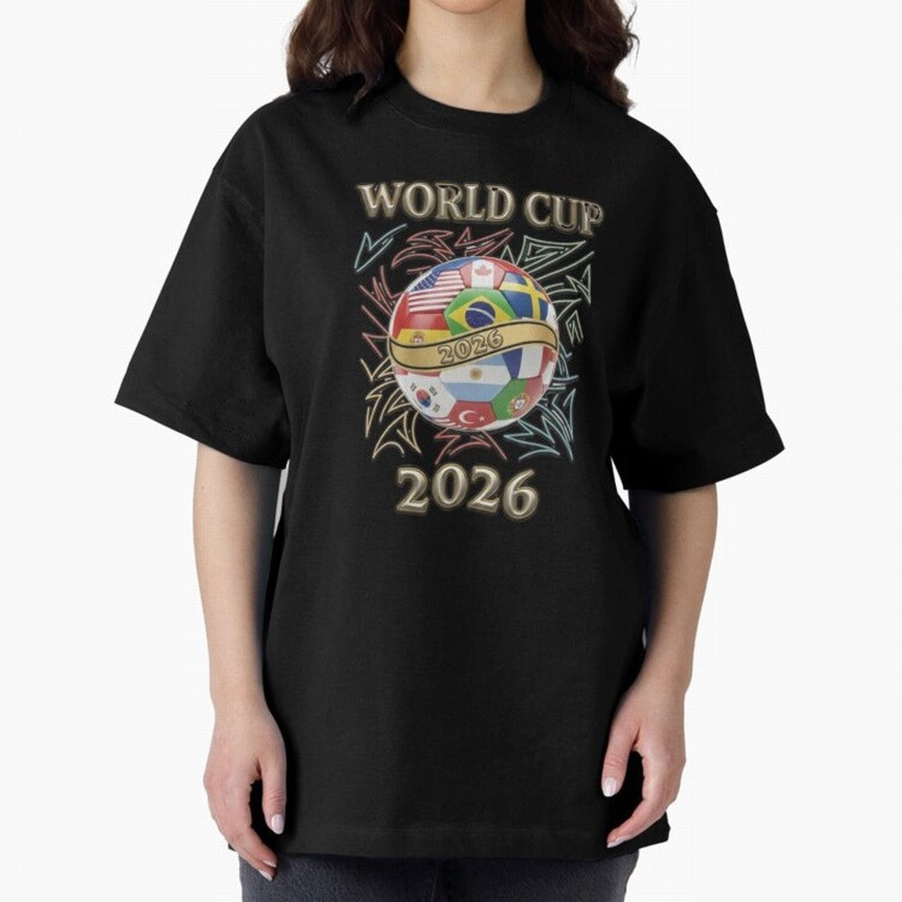 2026 World Cup Soccer Ball Flags - Global Football Championship Celebration Classic T-Shirt Relive Legendary Nights from the FIFA World Cup 2026 Group Stage Journey through Messi, Neymar and Mbappe Highlights, Brazil, Portugal and Argentina Pride,