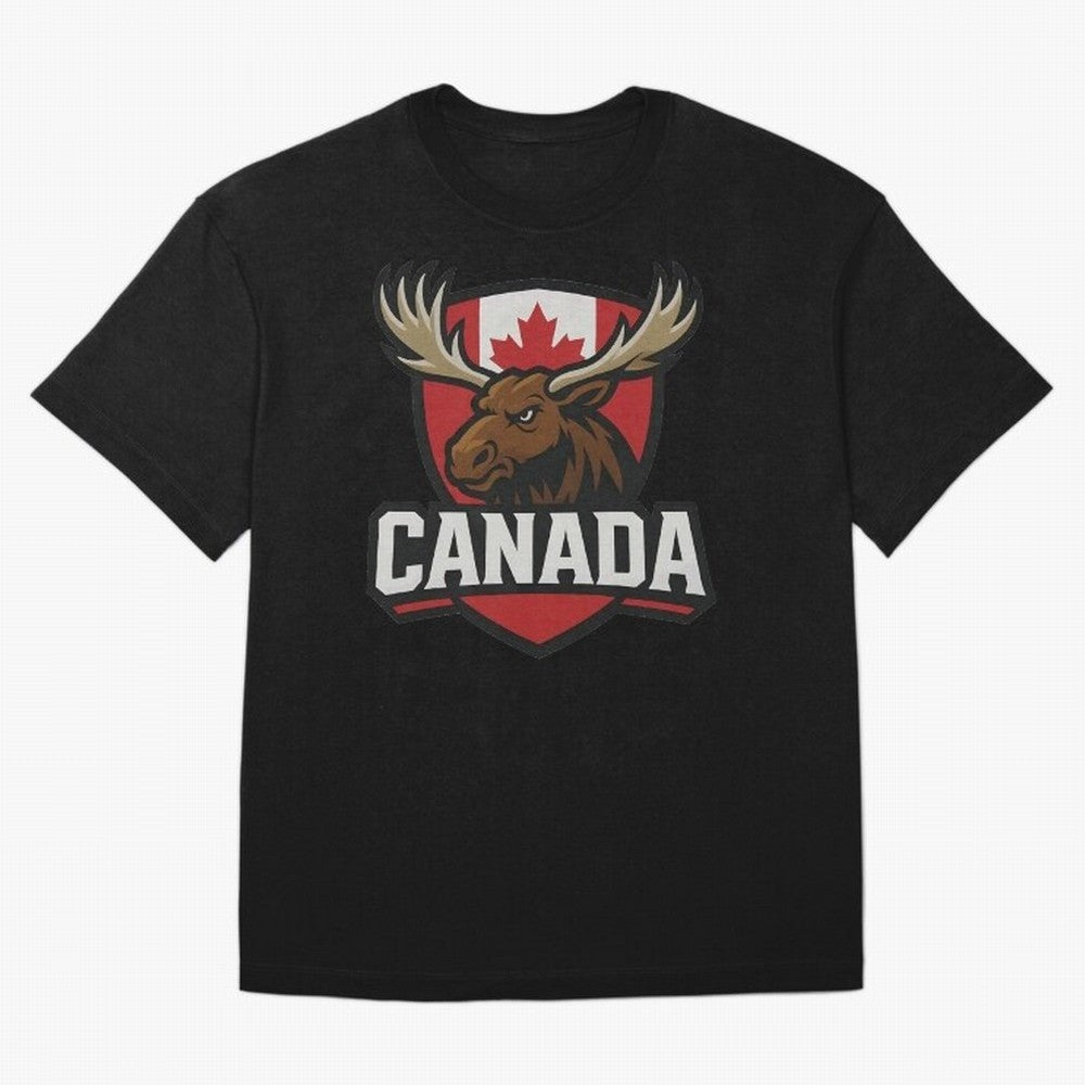 Canada Moose Sports Logo T-Shirt ¨C Canadian Flag Maple Leaf Emblem | 2026 World Cup Supporter Classic T-Shirt Keep Football History Alive during FIFA World Cup 2026 for Fans of Mbappe and France and Portugal, Bringing Football Passion, Legendary