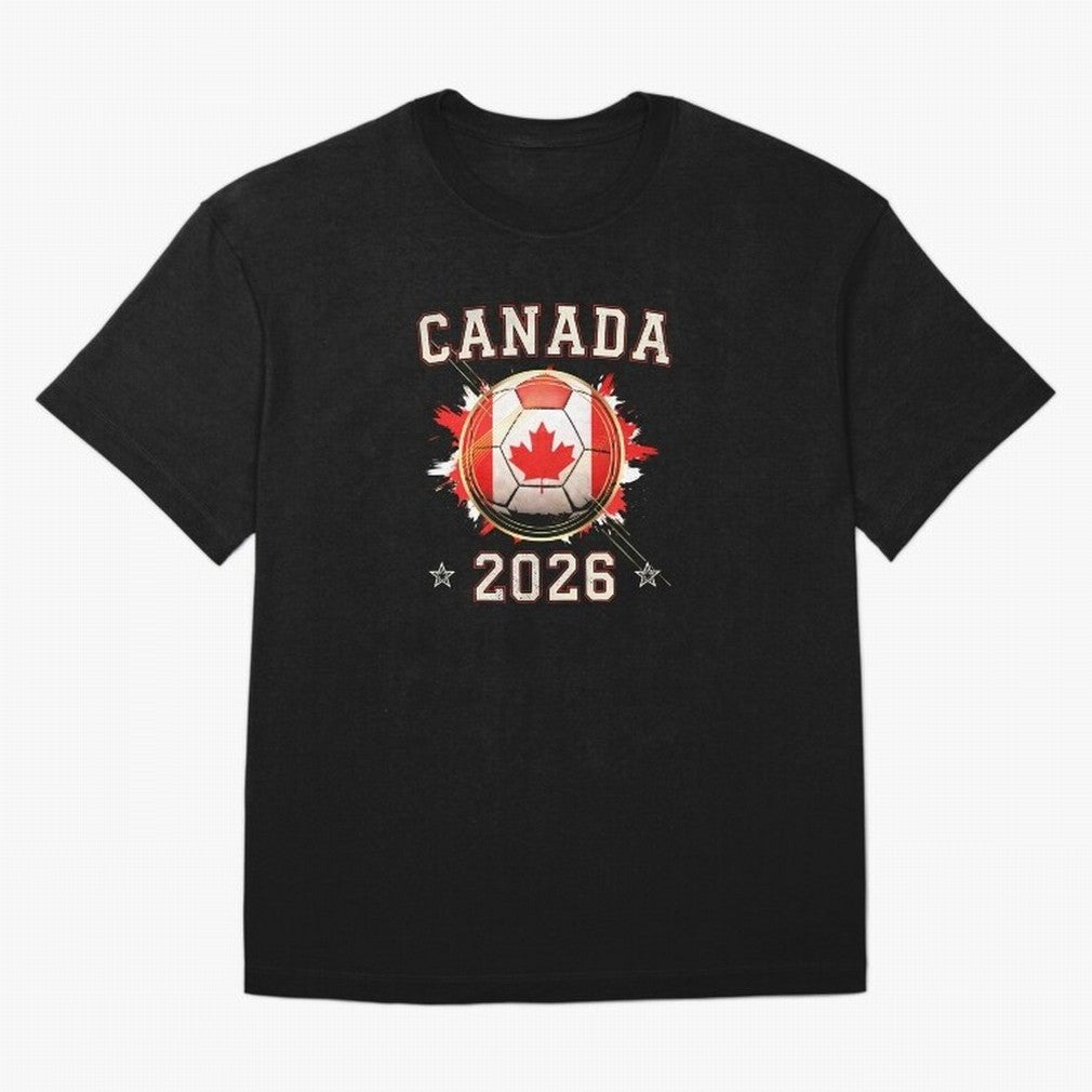 Front Print Canada Soccer World Cup 2026 - Canadian Fan Gift T-Shirt_84561562 Classic T-Shirt Bring World Football Passion into FIFA World Cup 2026 Filled with Haaland, Argentina, France and Brazil Energy, Stadium Chants, National Pride, Trophy