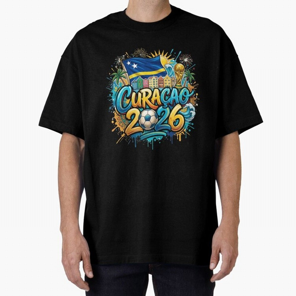 Curacao World Cup 2026 Football Legacy Classic T-Shirt Spotlight FIFA World Cup 2026 USA Canada Mexico Centered on Cristiano Ronaldo, Brazil Energy, Worldwide Fan Energy, Dramatic Goals, Stadium Lights and Championship Celebrations; Great for