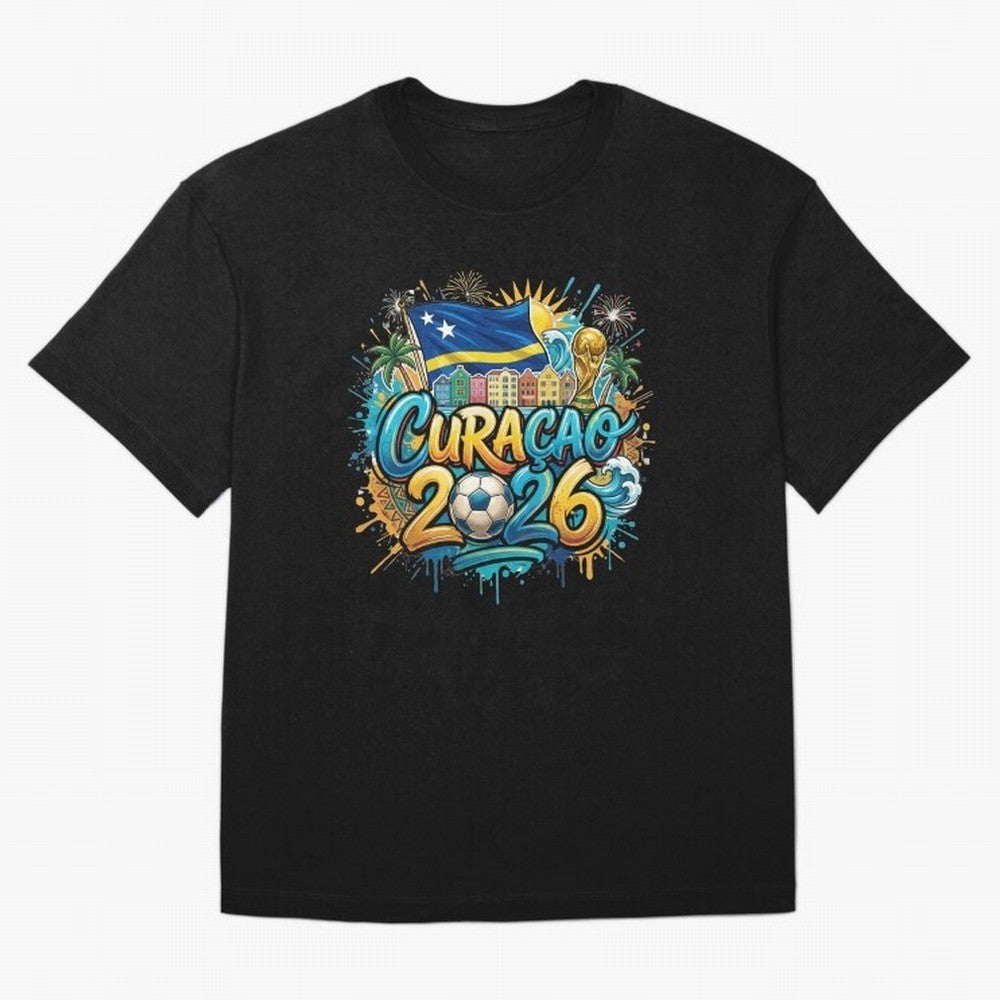 Curacao World Cup 2026 Football Legacy Classic T-Shirt Spotlight FIFA World Cup 2026 USA Canada Mexico Centered on Cristiano Ronaldo, Brazil Energy, Worldwide Fan Energy, Dramatic Goals, Stadium Lights and Championship Celebrations; Great for