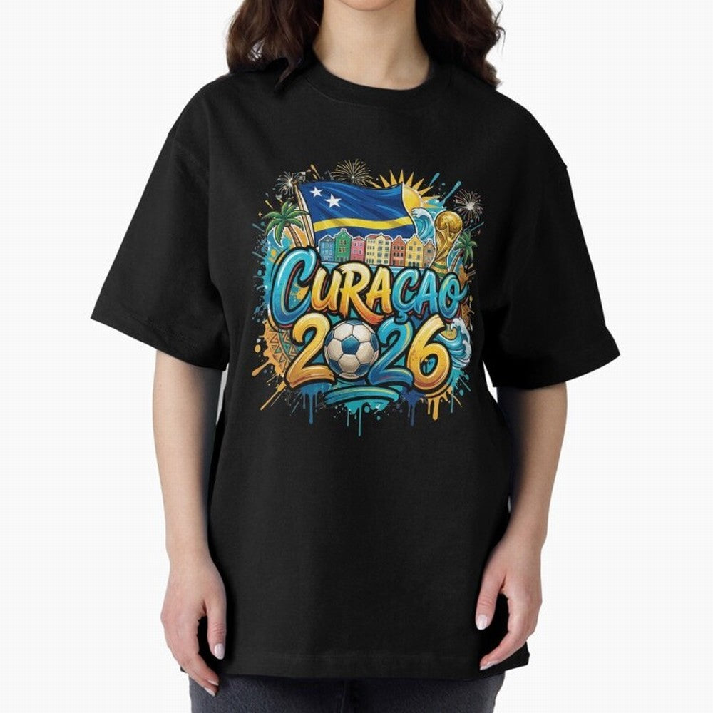 Curacao World Cup 2026 Football Legacy Classic T-Shirt Spotlight FIFA World Cup 2026 USA Canada Mexico Centered on Cristiano Ronaldo, Brazil Energy, Worldwide Fan Energy, Dramatic Goals, Stadium Lights and Championship Celebrations; Great for