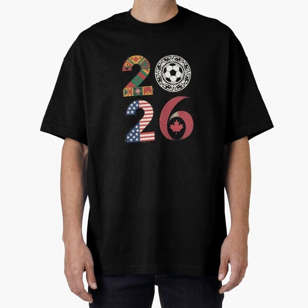 2026 Football Countries Design ¨C USA, Canada & Mexico Inspired Art Oversized T-Shirt Make Memories around FIFA World Cup 2026 Centered on Neymar, England and Germany Energy, Football Passion, Legendary Performances, Festival Vibes and Supporter