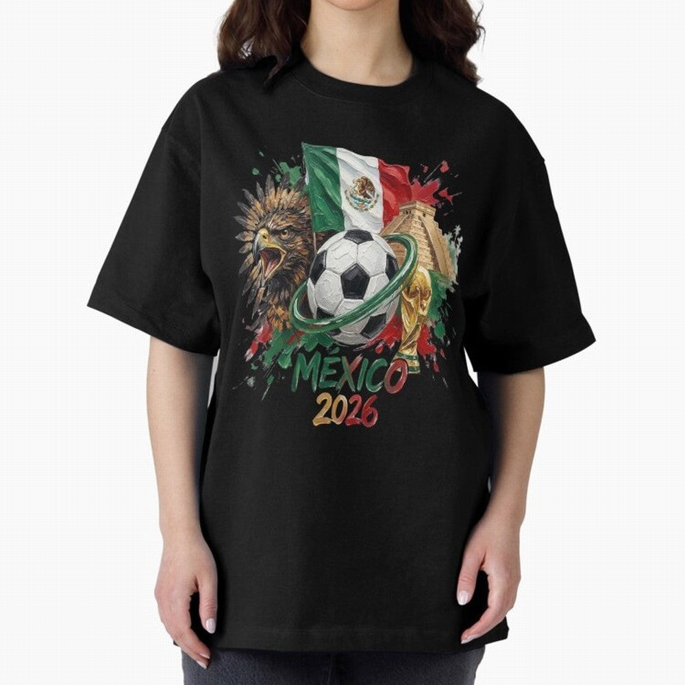Mexico World Cup 2026 Oversized T-Shirt Bring Supporter Culture to FIFA World Cup 2026 for Fans of Messi, CR7 and Mbappe and England, France and Netherlands, Bringing Vintage Soccer Flavor, Modern Football Stars, National Flags and Final Night