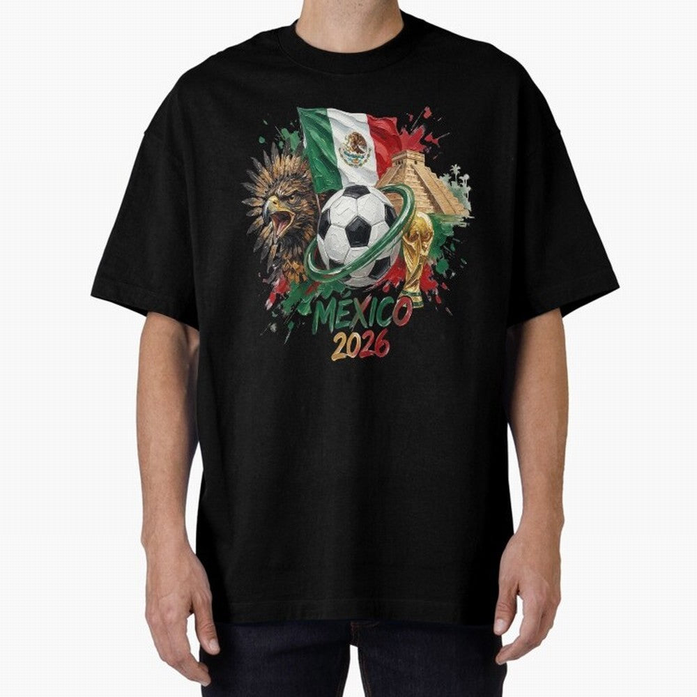 Mexico World Cup 2026 Oversized T-Shirt Bring Supporter Culture to FIFA World Cup 2026 for Fans of Messi, CR7 and Mbappe and England, France and Netherlands, Bringing Vintage Soccer Flavor, Modern Football Stars, National Flags and Final Night
